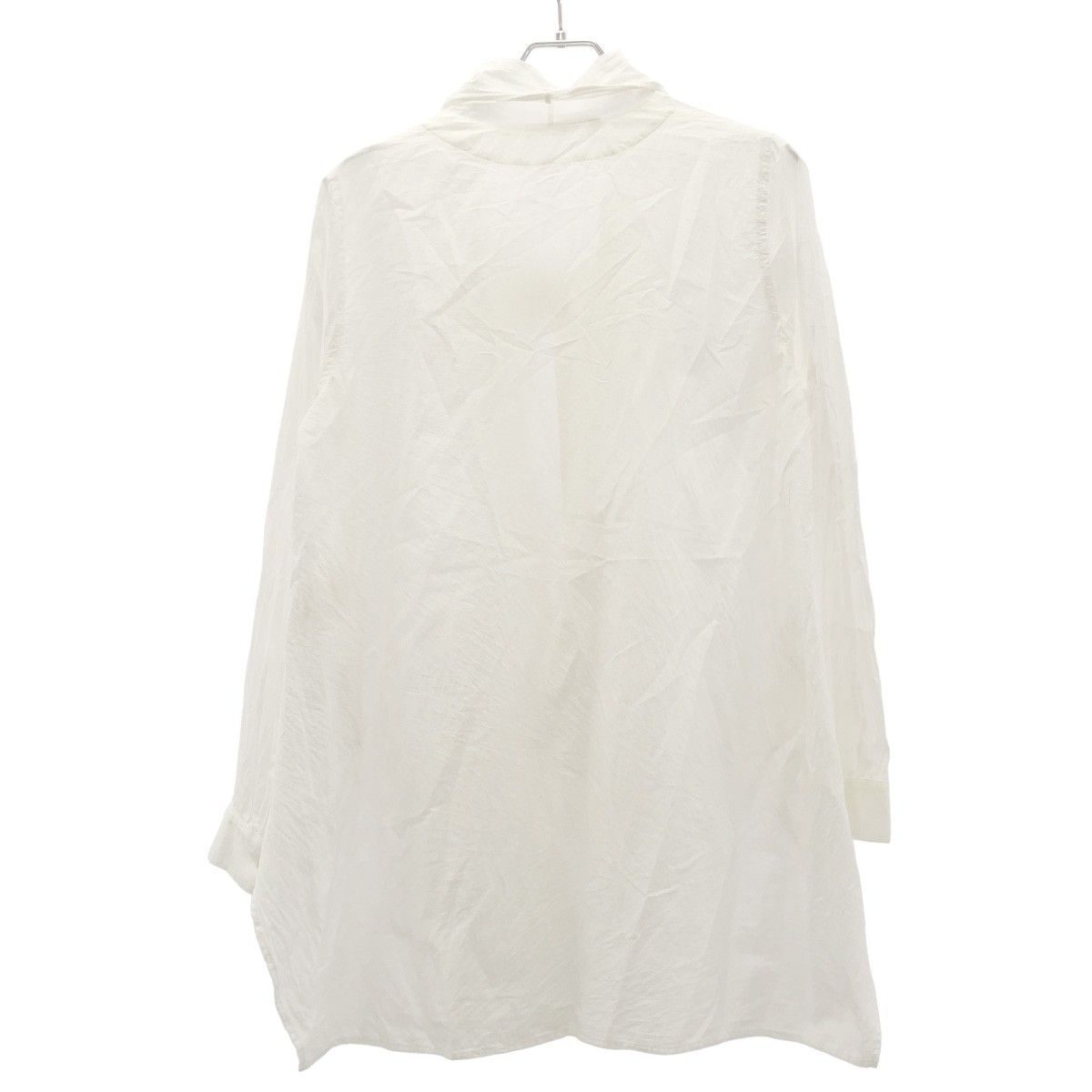 FORME D フォルメ デ エクスプレッション ボウタイ付きコットンシャツブラウス ホワイト 40