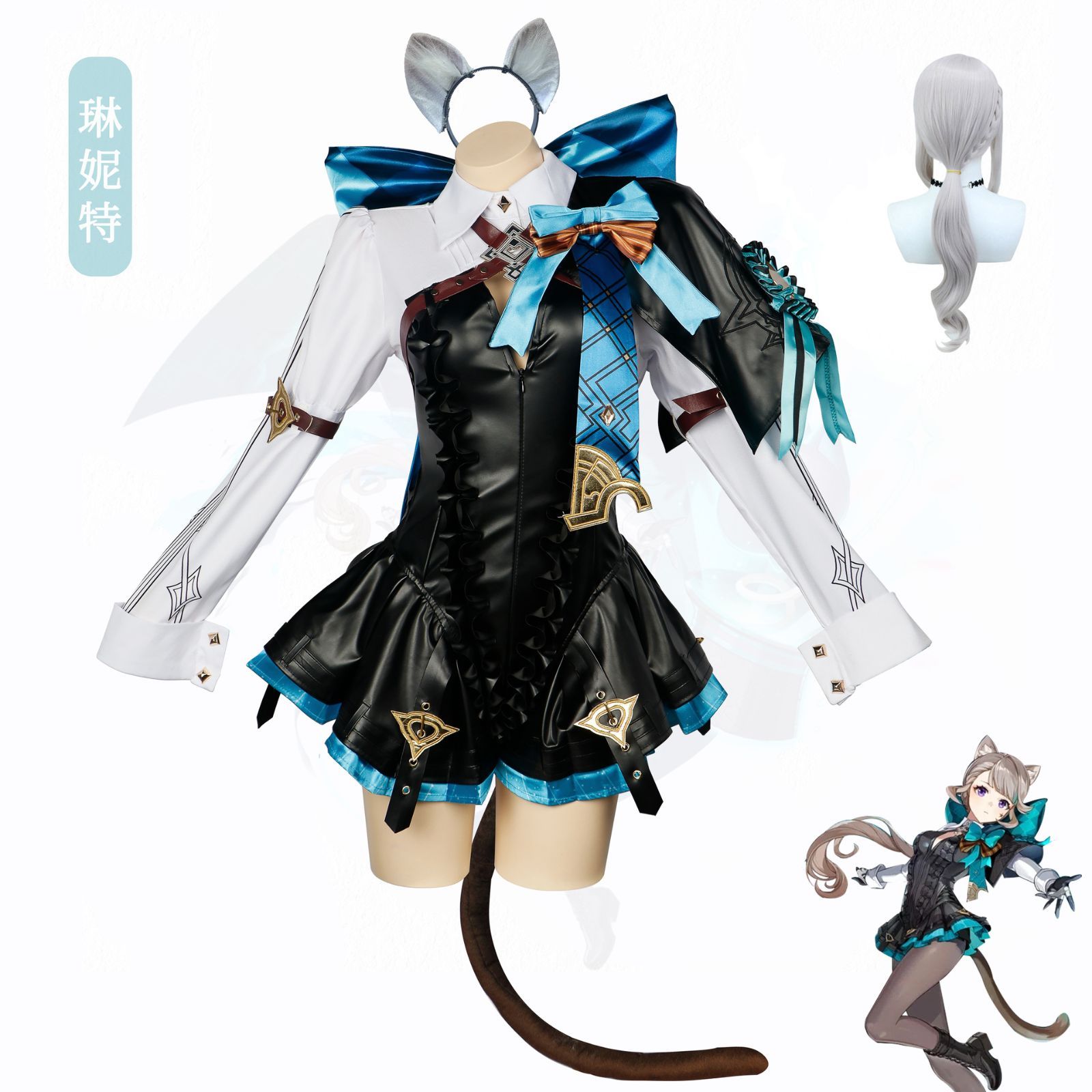限定価格 原神 リネット コスプレ 衣装 ウィッグ付き ハロウィン 