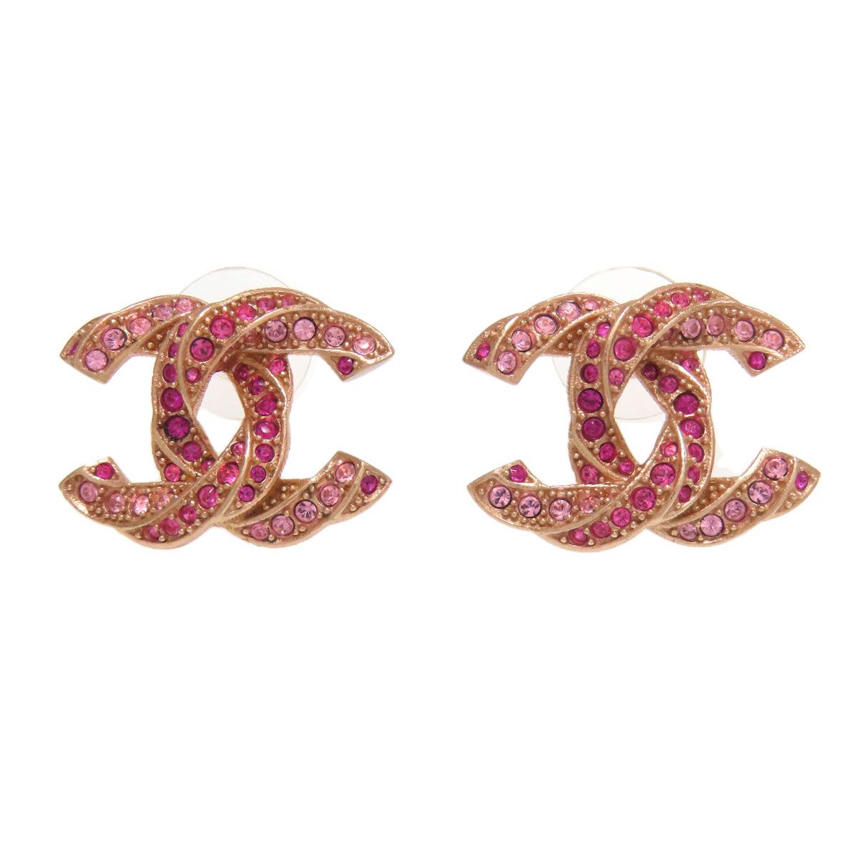 CHANEL シャネル ココマーク ラインストーン ピアス 金属製 レディース