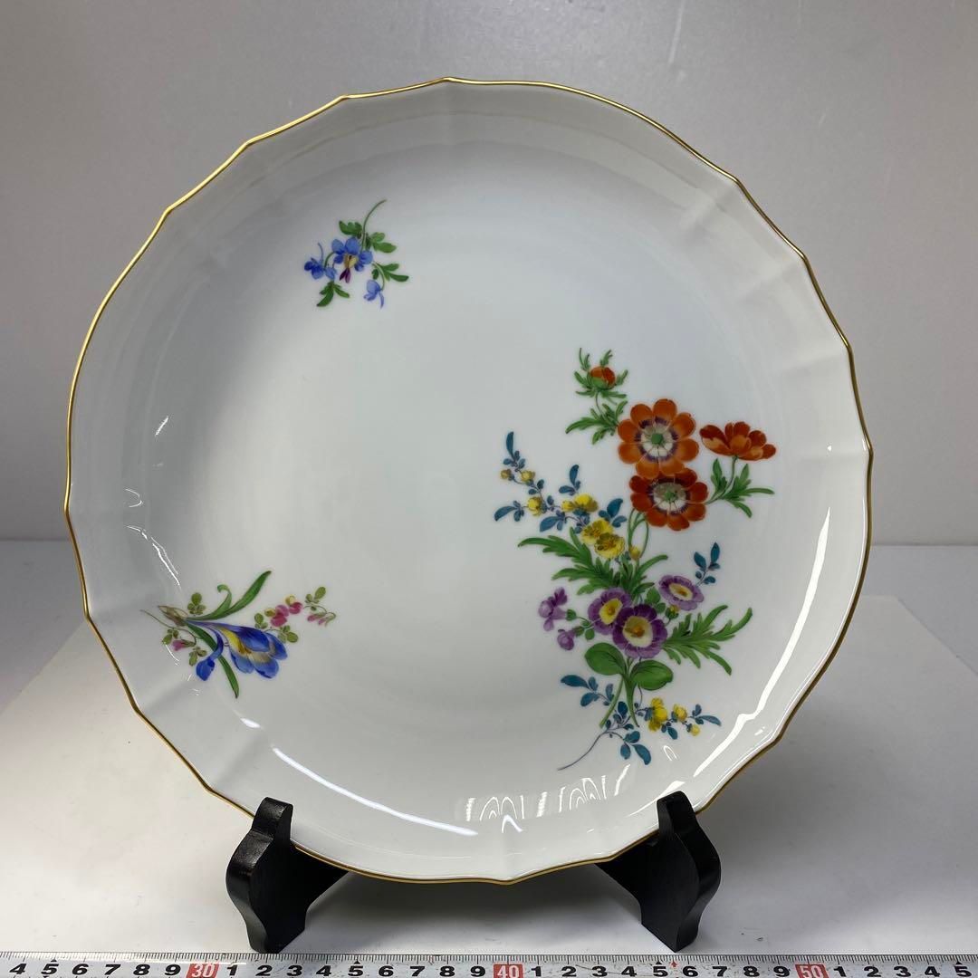 洋3 マイセン フラワー 大プレート 幅27.5㎝ 東な6-0815