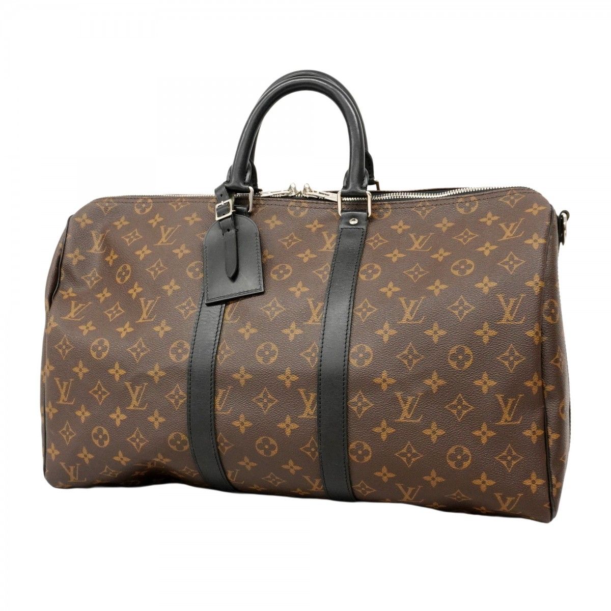 5md4301-h ルイヴィトン ボストンバッグ モノグラム マカサー キーポルバンドリエール45 M56711 ブラウン ブラック メンズ
