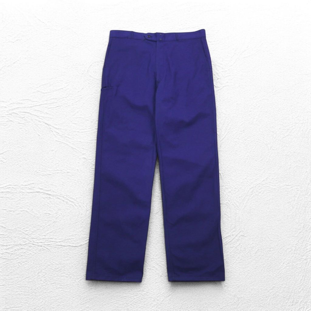 60年代 フランス製 Adolphe Lafont モールスキン フレンチワークパンツ XL ブルー