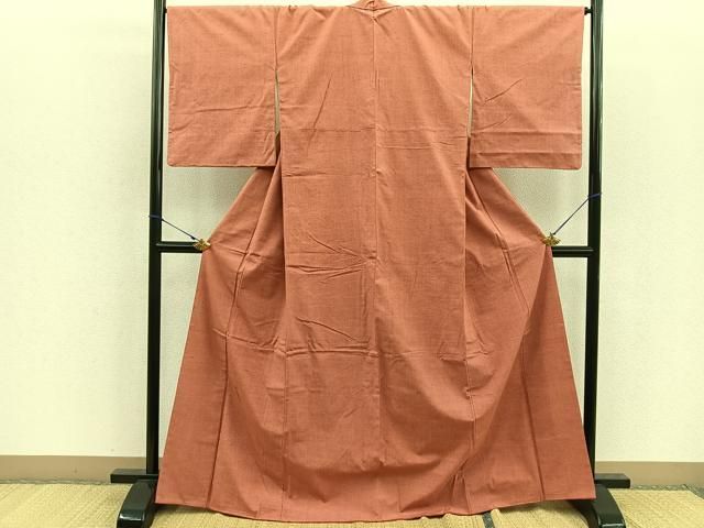 平和屋着物▽上質な紬 単衣 草花文 正絹 逸品 BAAS5003xa AABA9135jh