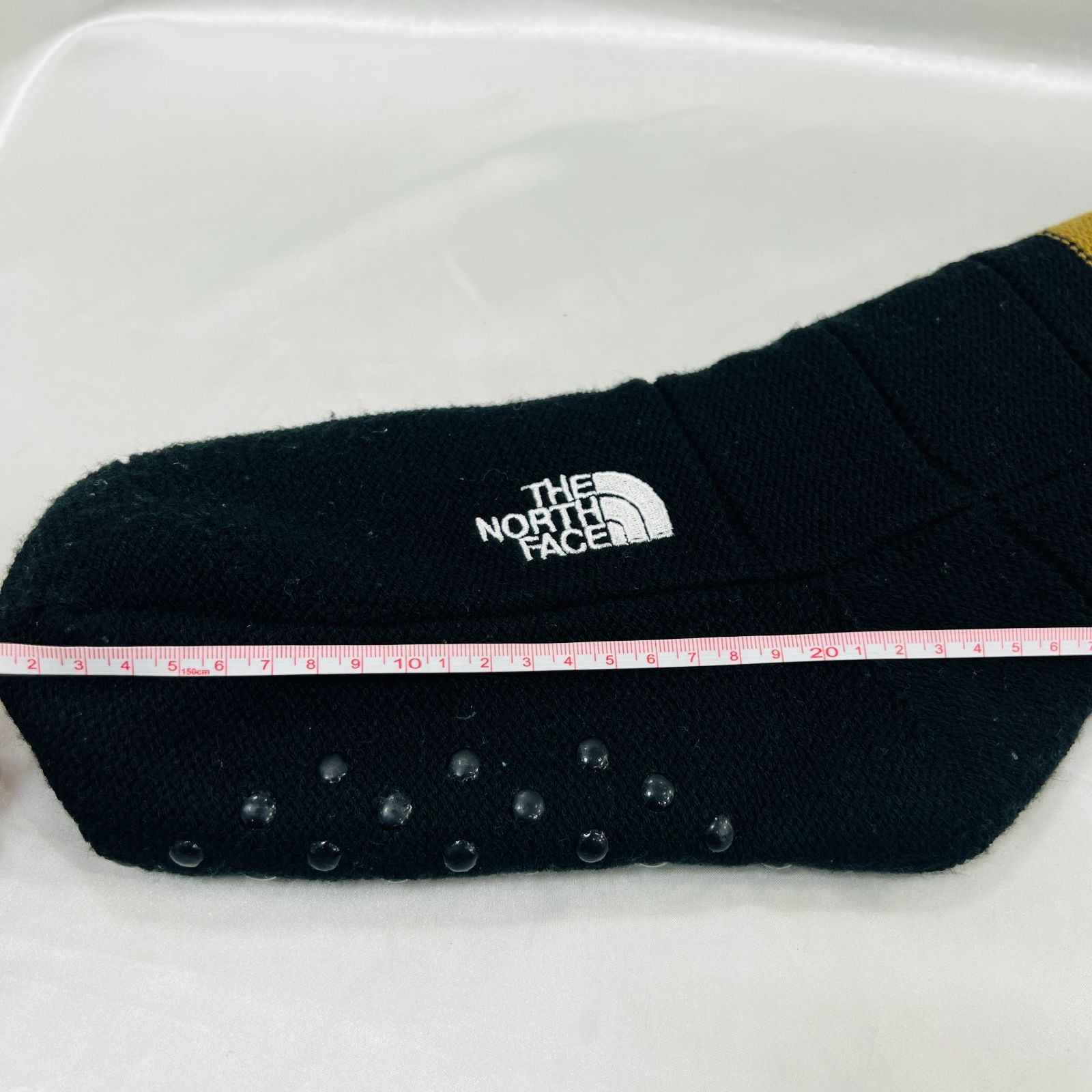A【古着】THE NORTH FACE アウトドアソックス 黒・カーキ S M サイズ 