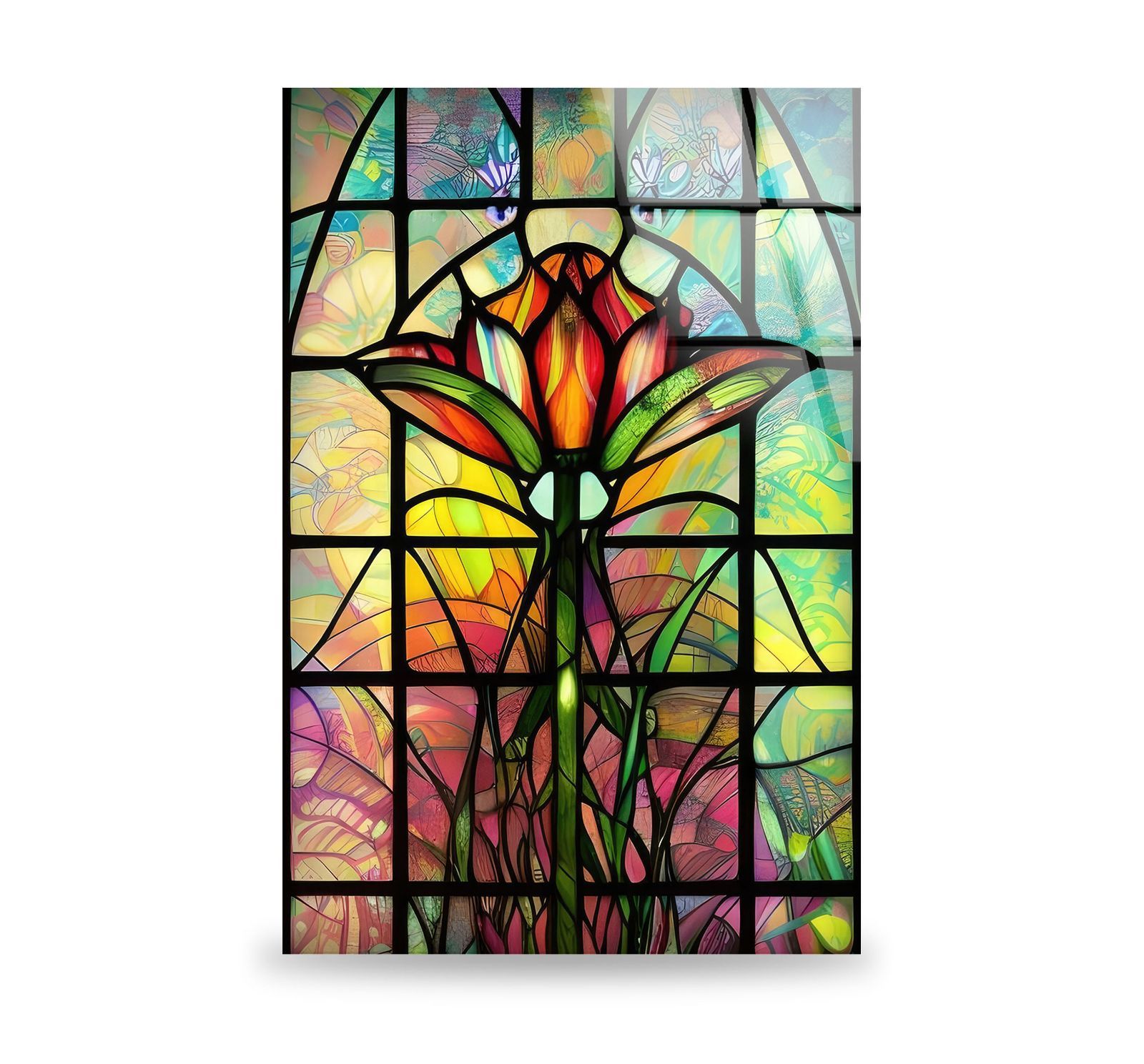 ガラスウォールアート ガラスアート素材：4mmの強化ガラス、ガラスの壁