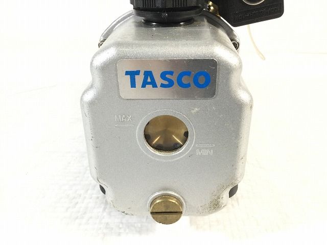 ☆比較的綺麗☆TASCO タスコ オイル逆流防止弁付 小型高性能ツーステージ真空ポンプ TA150RB エアコン工事 96603