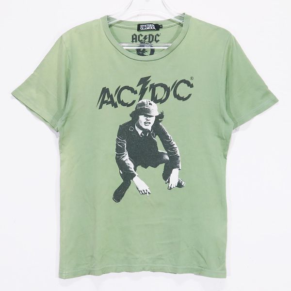 HYSTERIC GLAMOUR ヒステリックグラマー AC/DC TEE 0224CT10 エーシー ディーシー Tシャツ ショートスリーブ 半袖 グリーン