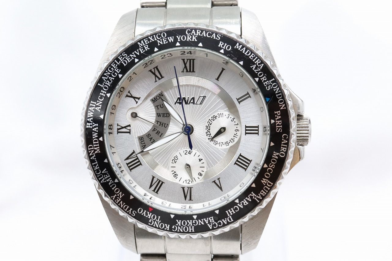 新品 ANA 全日空 限定 WORLD TIME QUARTZ WATCH 機内 新品 ANA 全日空 限定 WORLD TIME QUARTZ WATCH 機内 2025年最新