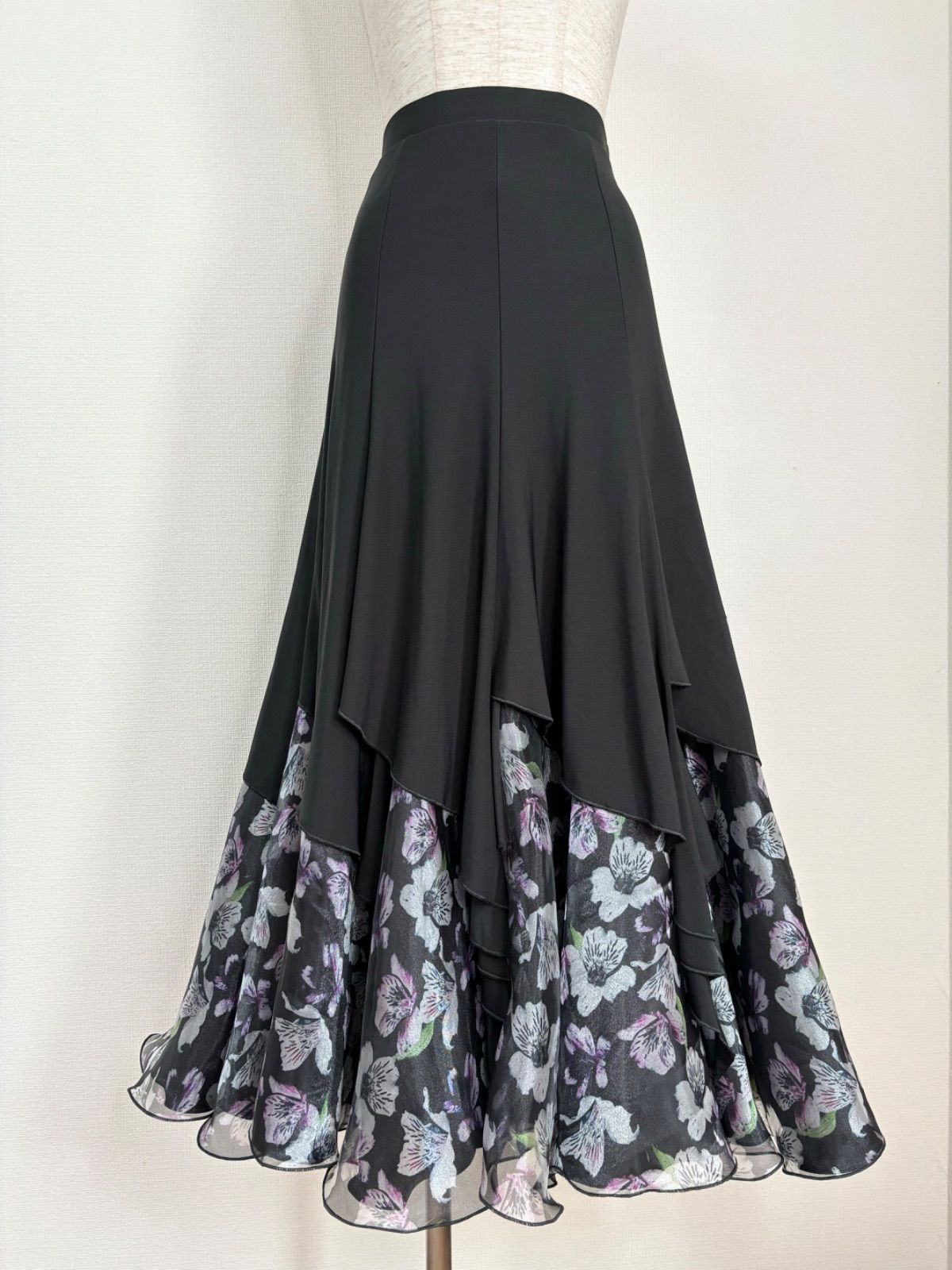 新品》社交ダンス オーガンジーミックス オーガンジーフリル