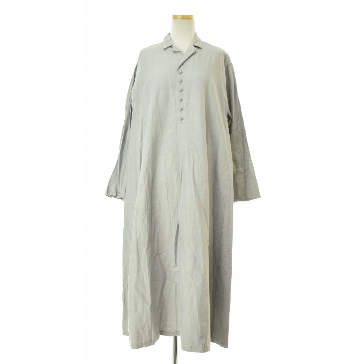 JURGENLEHL MADE IN INDIA コットンシルクフ ロングワンピース長袖ワンピース