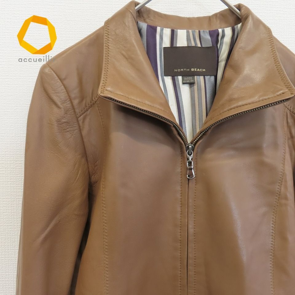シングル2点 ノースビーチ ラムレザージャケット 中古・古着通販】NORTH BEACH