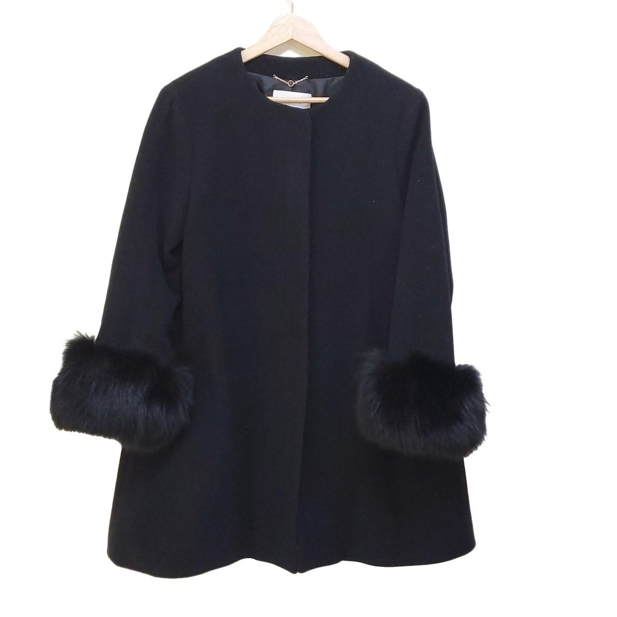 FRAY I.D フレイアイディー コート サイズ0 XS レディース - 黒 長袖|ファー フォックス 取り外し可|冬