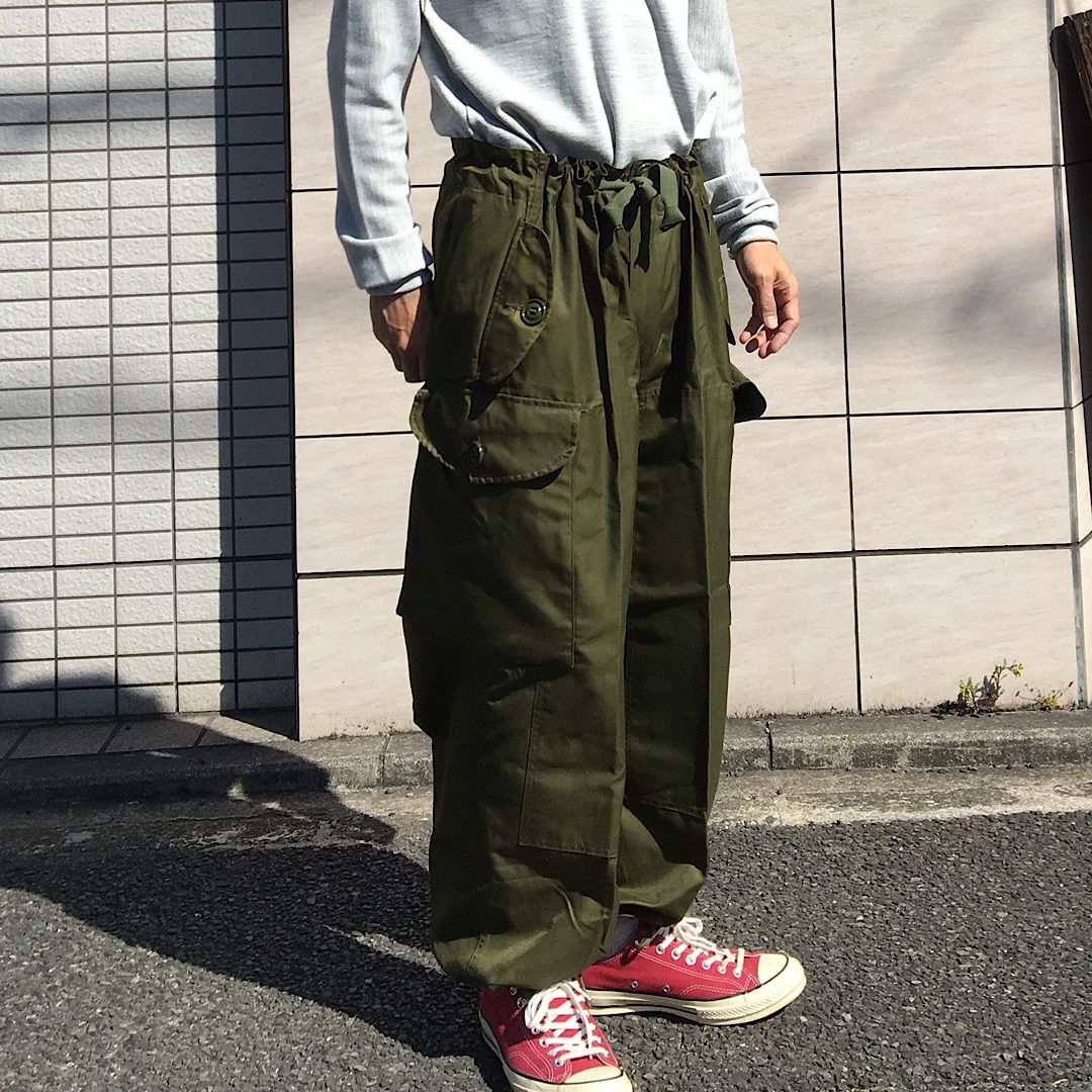 80s デッドストック【Canadian Army】カナダ軍 ウィンドプルーフ オーバーパンツ カーゴパンツ ECW Windproof Overpants L-S