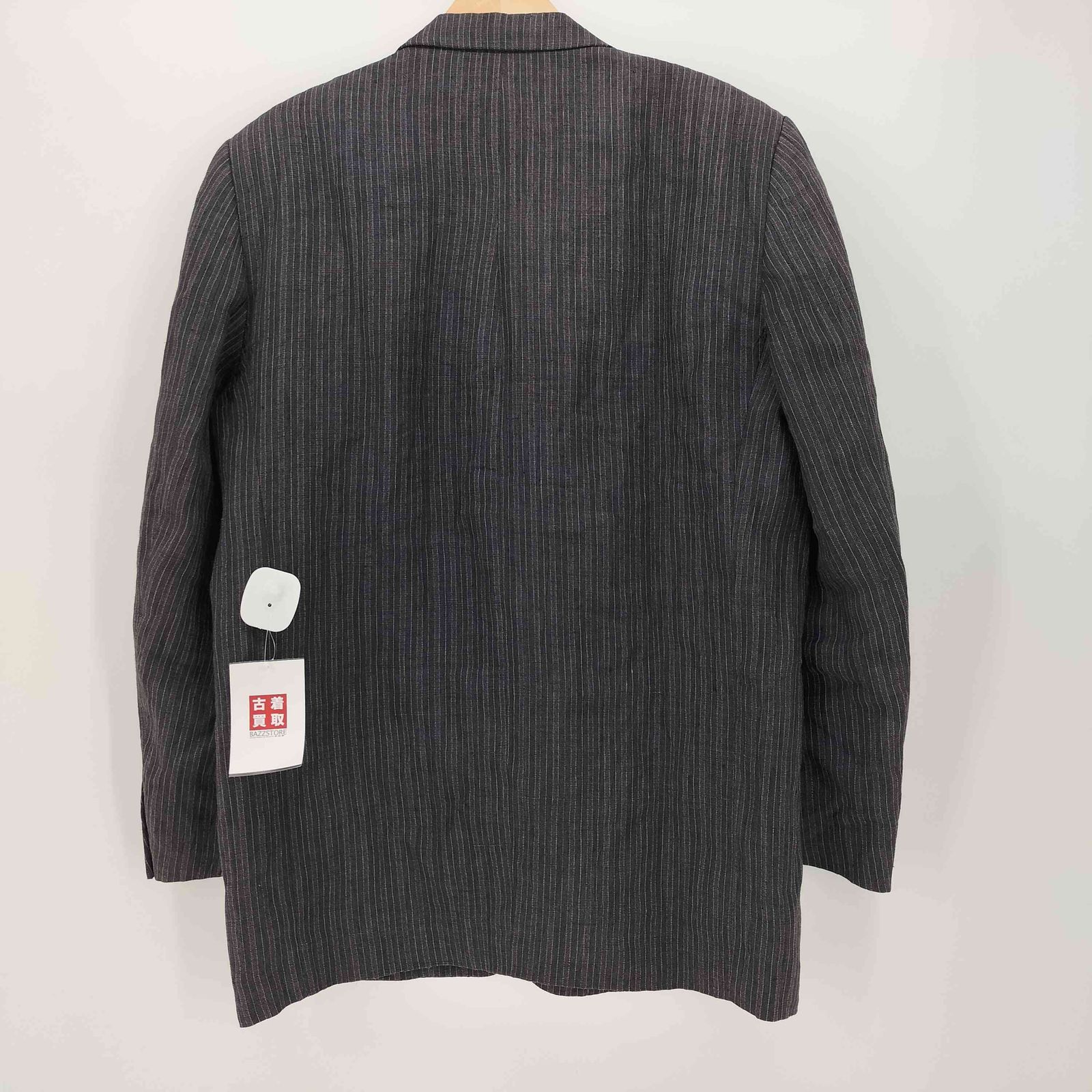 美品　コムデギャルソンオム　テーラードジャケット　ストライプ　リネン　ブルー COMME des GARCONS - コムデギャルソンオム COMME des GARCONS