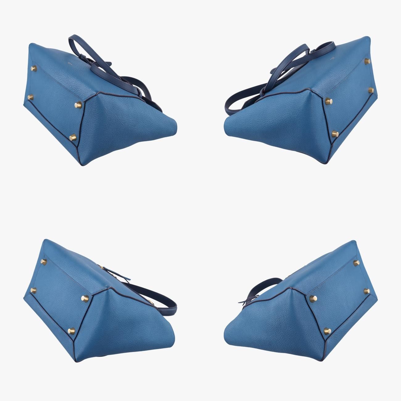 セリーヌCelineベルトバッグミニブルー×ネイビーレザーS-GA-4115