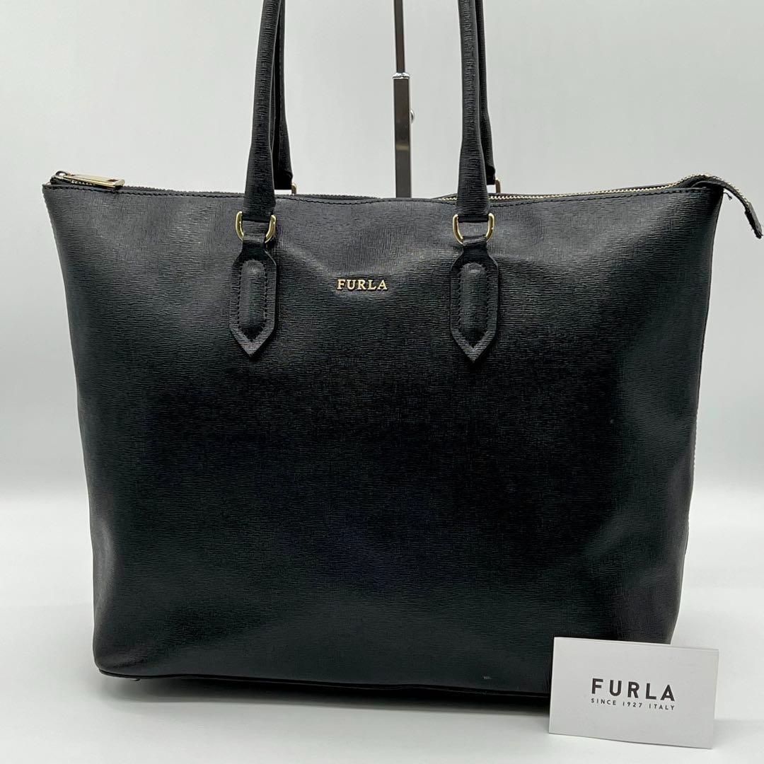 ✨️良品✨️FURLA PIN ビジネスバッグ トートバッグ レザー ブラック