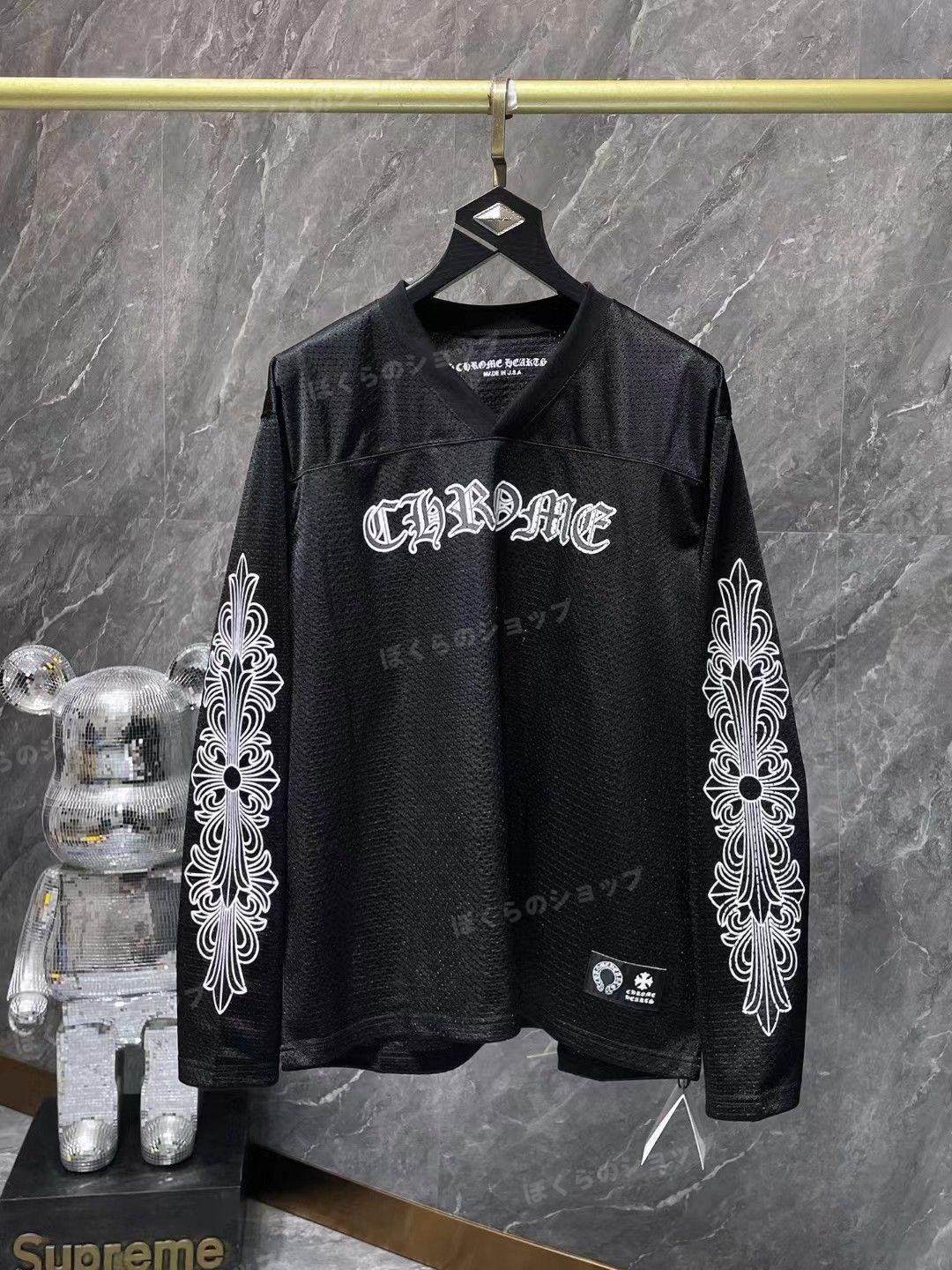 Chrome Hearts | クロムハーツ セットアップ  長袖 Ｔシャツ ブラック ロンT ショーツ ショットパンツ ハーフパンツ 二層メッシュ メッシュ生地 夏着 秋着 黒