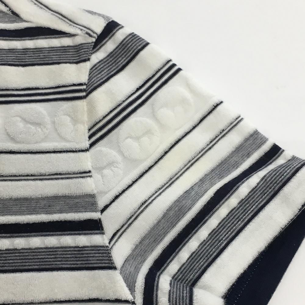 ☆SALE価格☆アダバット 半袖ポロワンピース 白×ネイビー