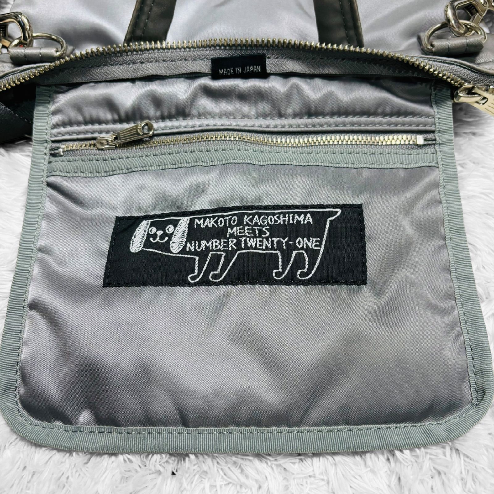 希少 完売品 PORTER ポーター 鹿児島陸 NUMBER TWENTY-ONE ミニ ヘルメットバッグ ショルダーバッグ シルバー 2way  カバン バッグ サコッシュ - メルカリ