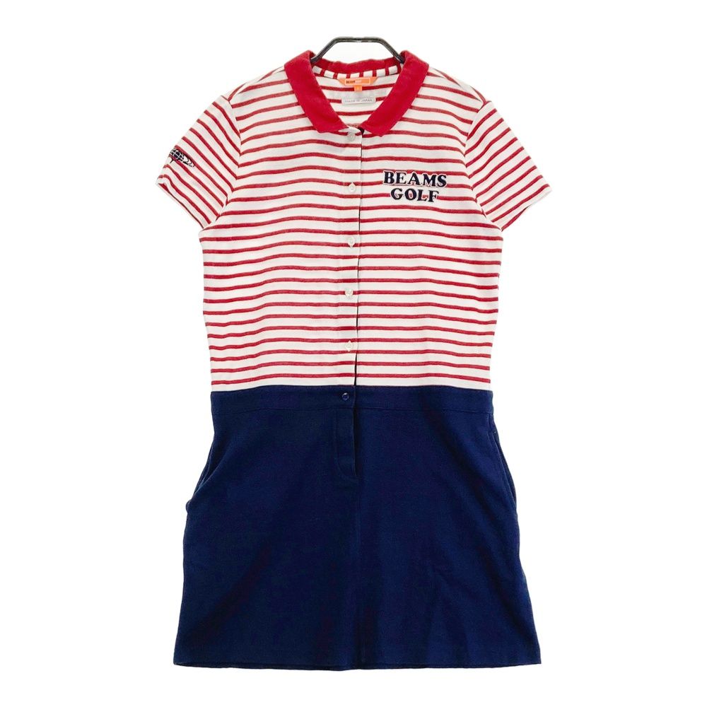 サイズ：L BEAMS GOLF ビームスゴルフ 半袖ワンピース ボーダー