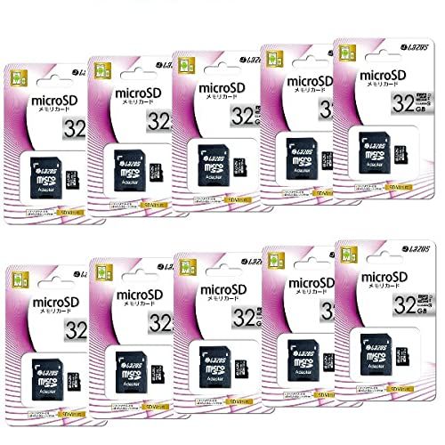メモリーカード　10枚セット Lazos 10枚セット マイクロ SDHC メモリーカード 32GB Class10