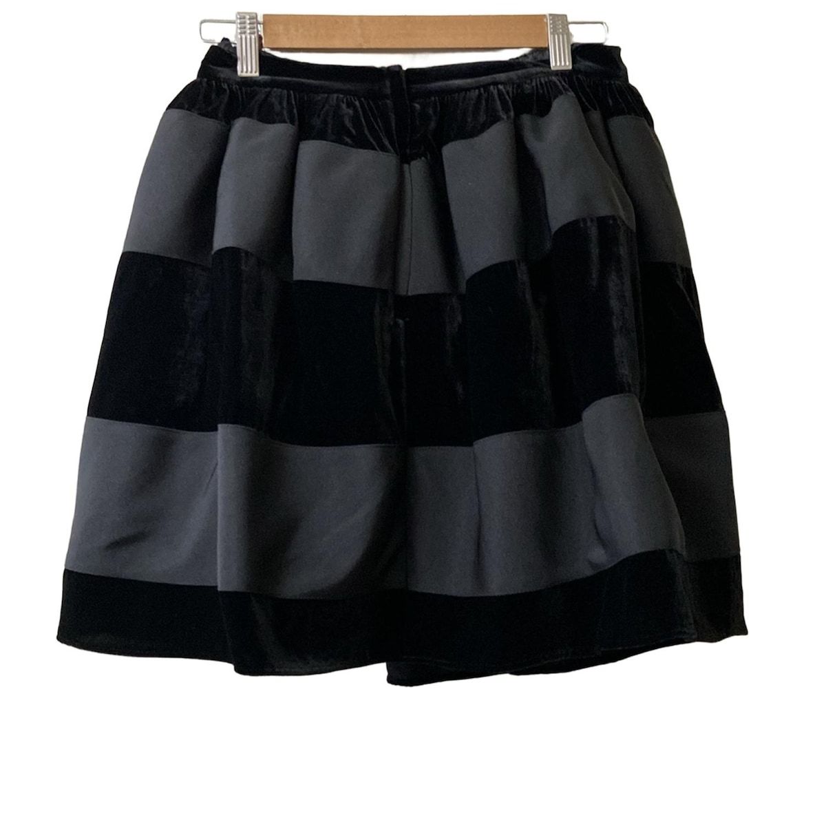 RED VALENTINO レッドバレンチノ スカート サイズ40 M レディース - 黒×ダークグレー ひざ丈 ドット柄レーススカート付き リボン