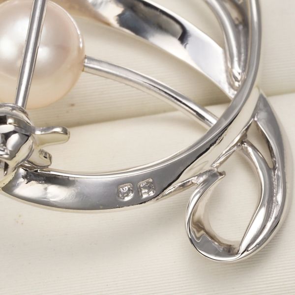 ミキモト パールブローチ シルバー MIKIMOTO - ミキモト ブローチ パール 真珠 6.6mm シルバー の