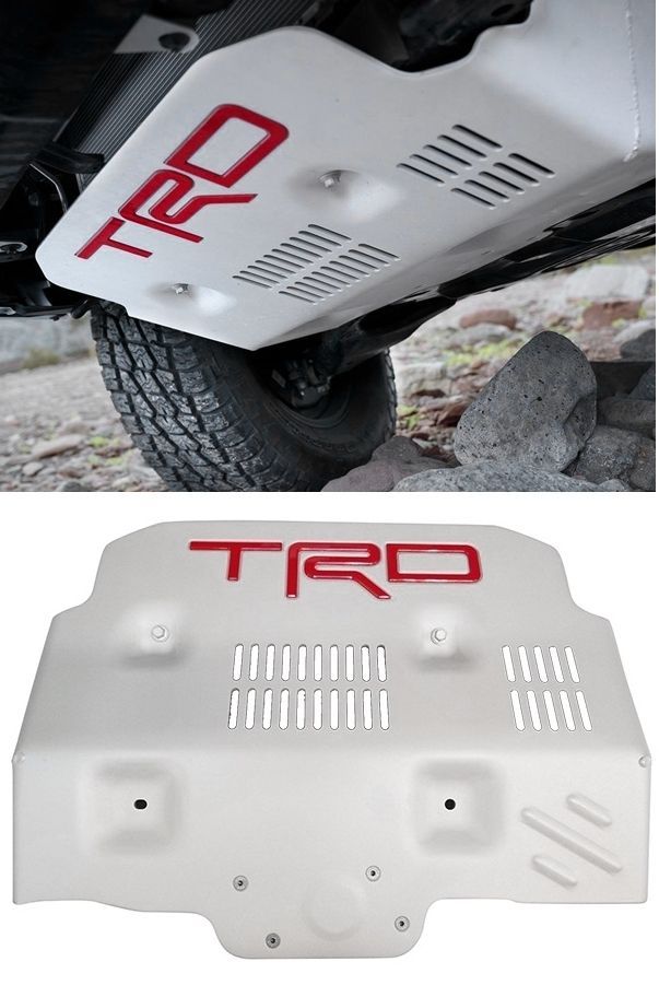 トヨタ ハイラックスサーフ 4runner 14-19 TRDタイプ フロント スキッドプレート レッド アンダー ガード 1P