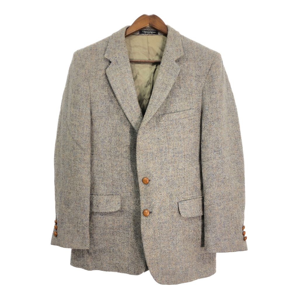 80年代 USA製 Harris Tweed ハリスツイード ウール テーラード 