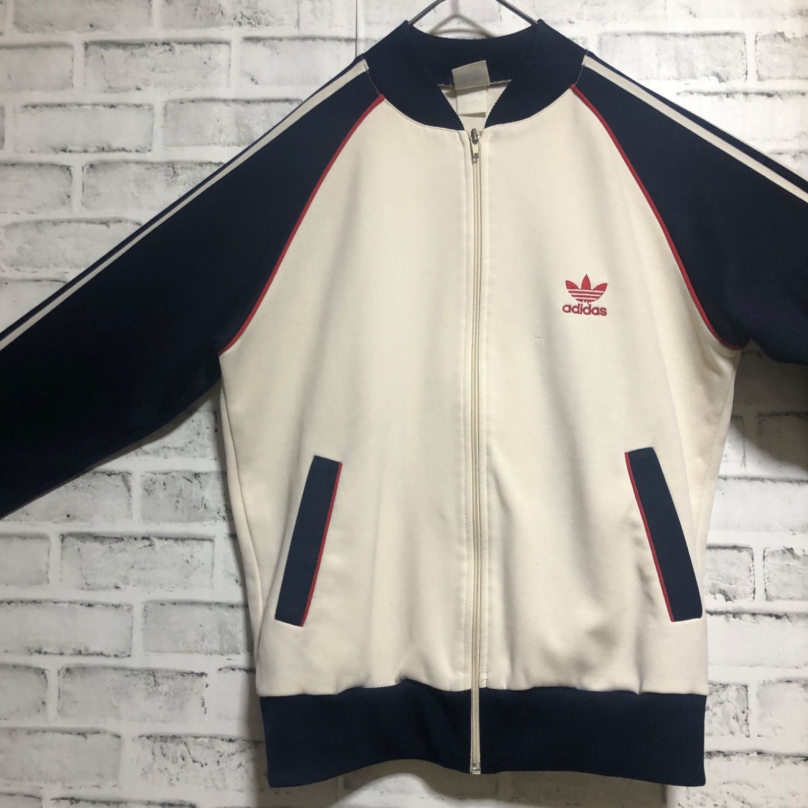 80s⭐️adidas トラックジャケット/ジャージ ラグラン M 刺繍