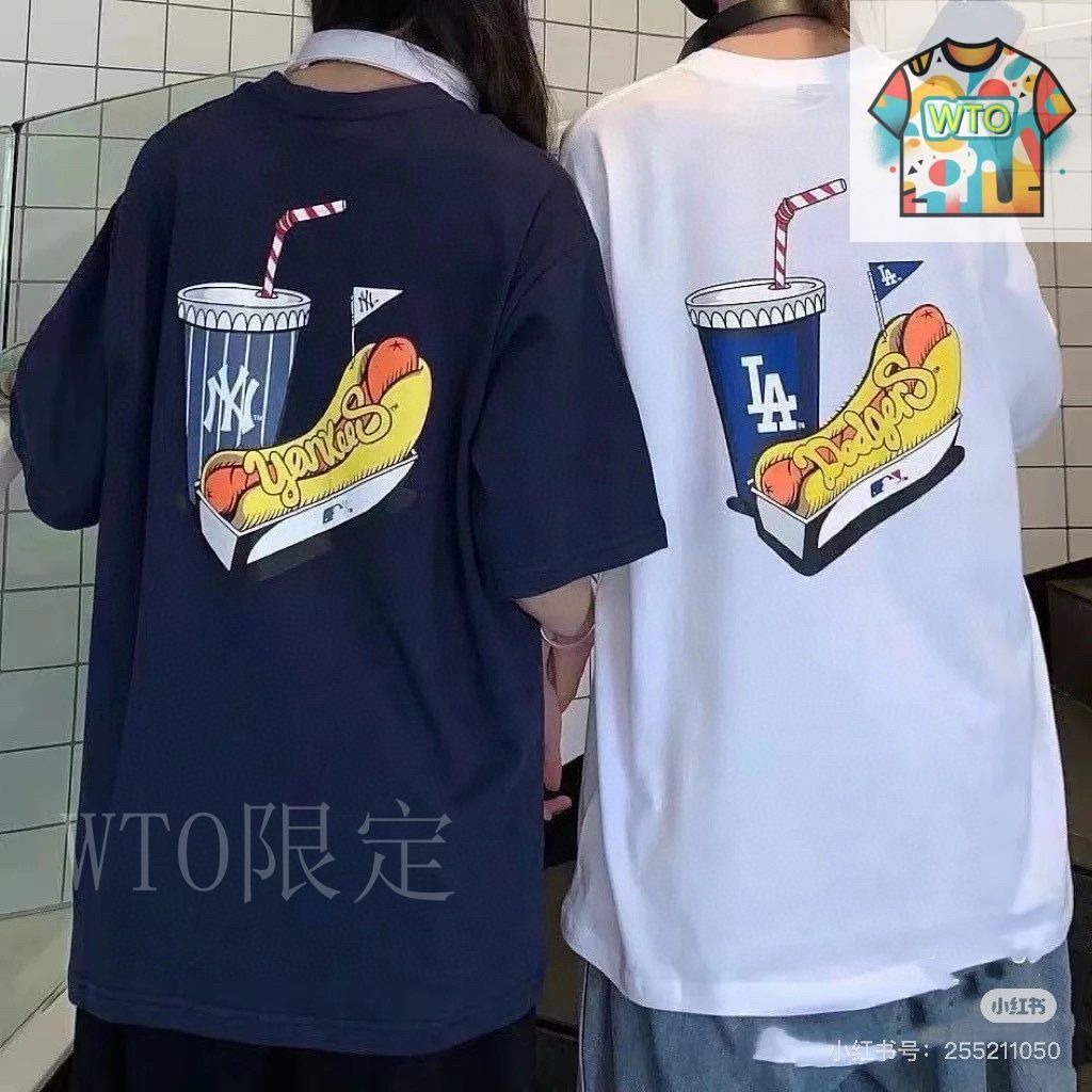 【今日特価】Mlb-La 韓国直営店限定 ヤンキーズハンバーガーカップル T