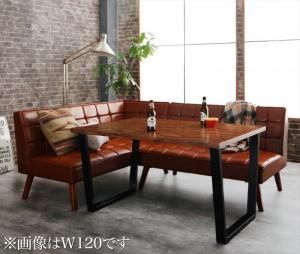 ダイニングセット（テーブルu0026ソファ） 古木風 ヴィンテージ アメリカンスタイル リビングダイニング 3人 3点セット(テーブル+2Pソファ1脚+アームソファ1脚) 左アーム W150