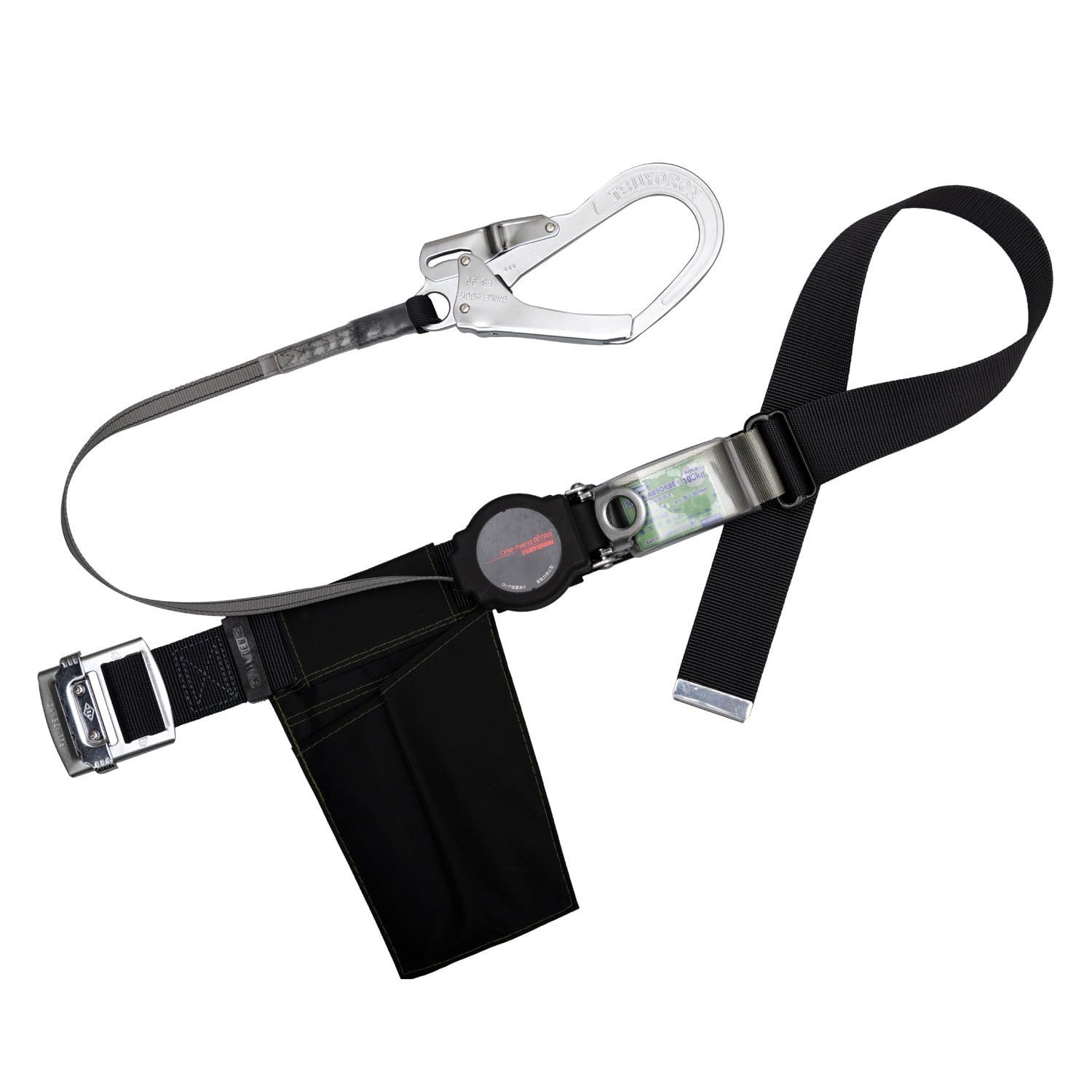 ロック機構付き ブラック 黒 巻取式 Lサイズ ベルト長さ ワンハンドリトラ 1400mm TB-ORN-599-BLK-L 胴ベルト型 墜落制止用器具 新規格 胴ベルト 安全帯 藤井電工 ツヨロン TSUYORON