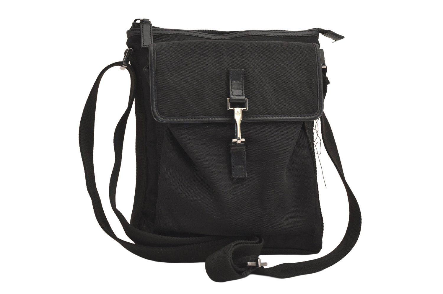 GUCCI グッチ ショルダークロスボディーバッグ 財布 ナイロン レザー ブラック ジャンク 5753M