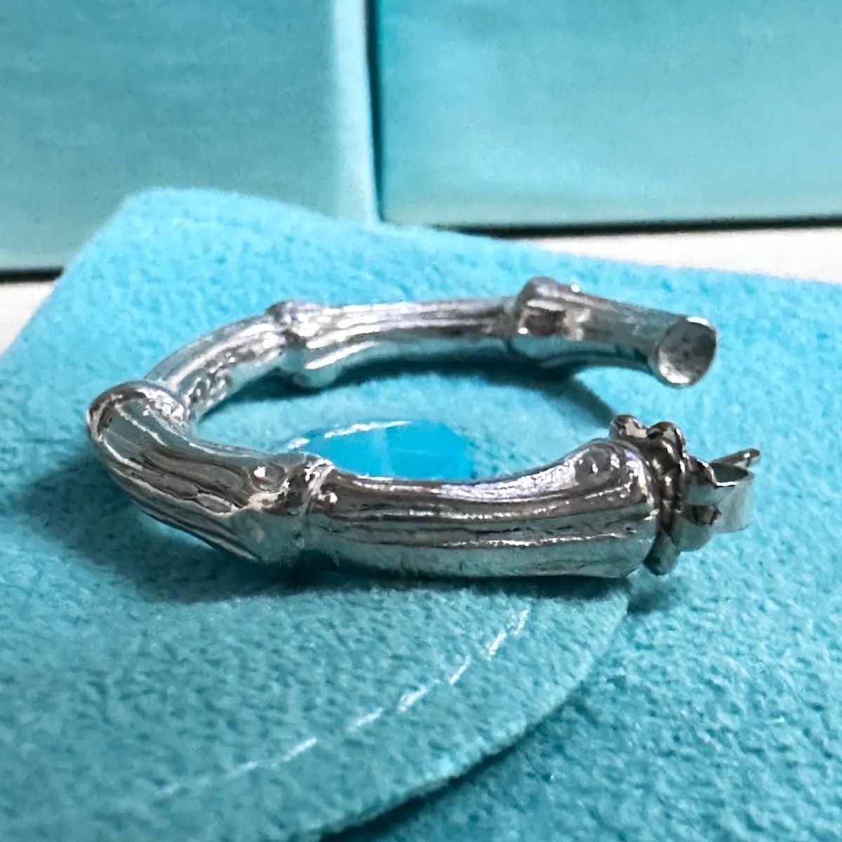 TIFFANY＆Co ティファニー バンブー フープ ピアス 片耳のみ約27㎜ TIFFANY＆Co ティファニー バンブー フープ ピアス 片耳のみ約27