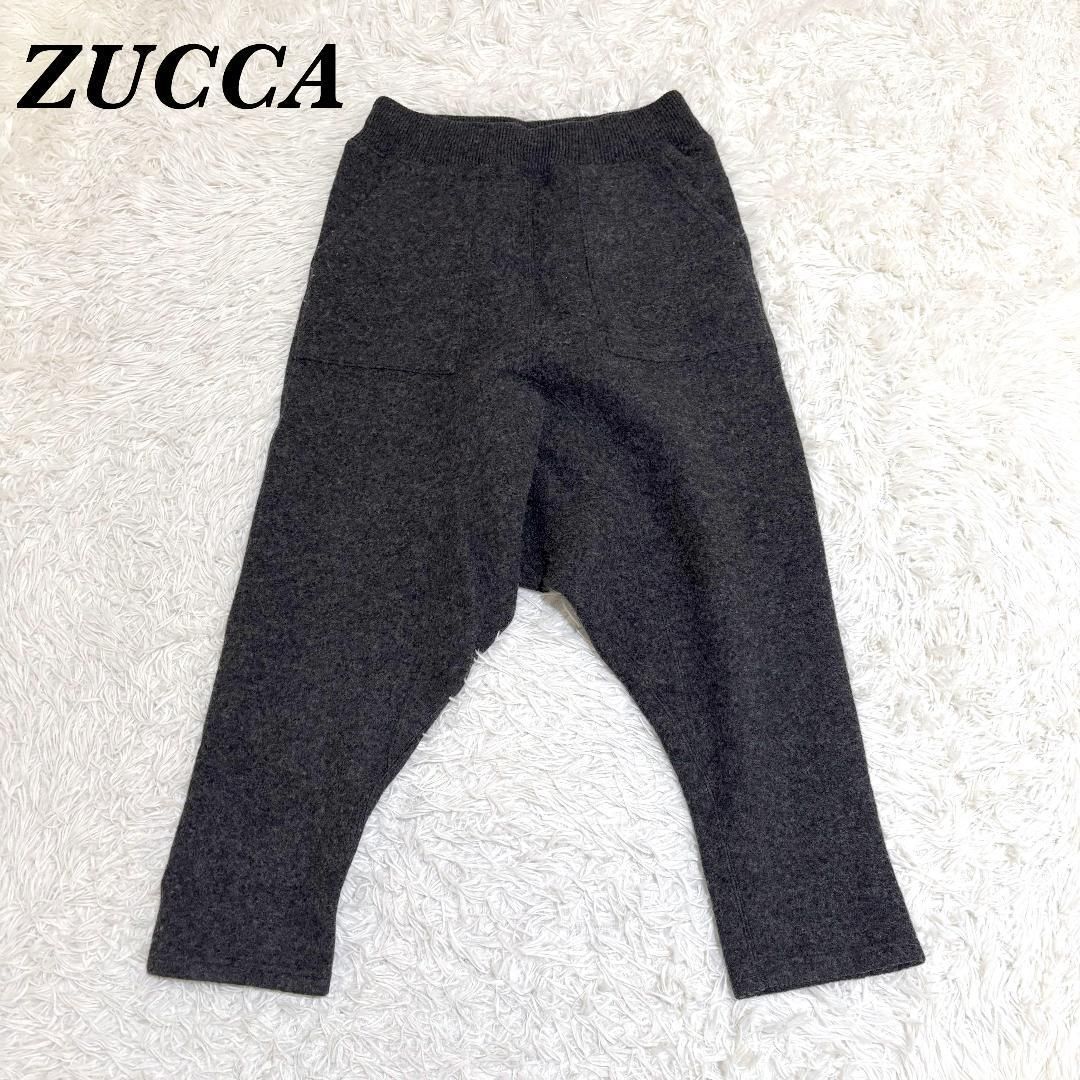 ZUCCA ウール テーパードサルエルパンツ M グレー 無地