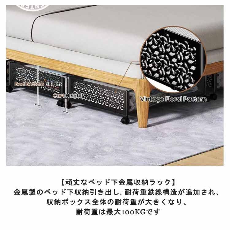 ベッド下 収納ケース 収納ボックス キャスター付き 折りたたみ 押し入れ収納 引出し 収納 スチール メッシュ ボックス ベッド下収納ボックス ベッド下収納ケース ベッド下 隙間収納 すきま収納 引き#erika6860