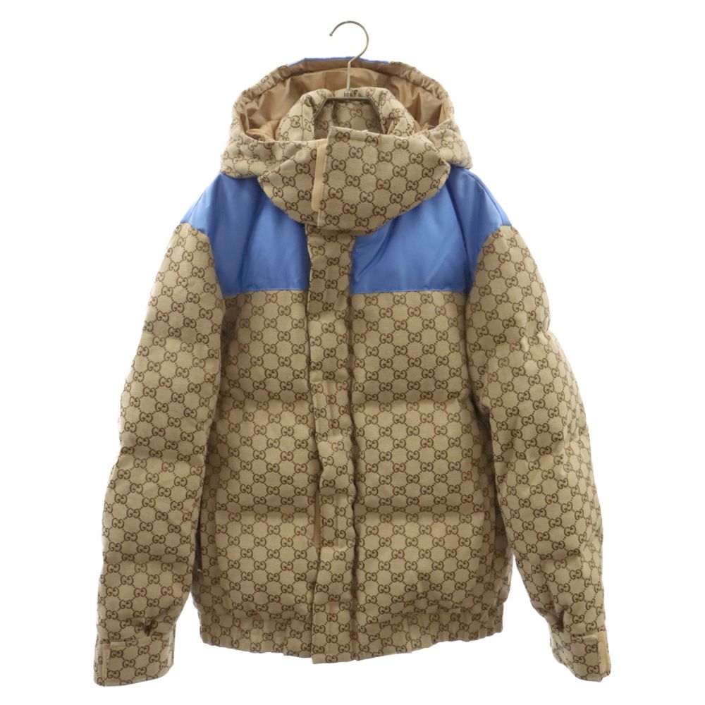 GUCCI (グッチ) GG JACQUARD HOODED DOWN JACKET GGコットンキャンバス 