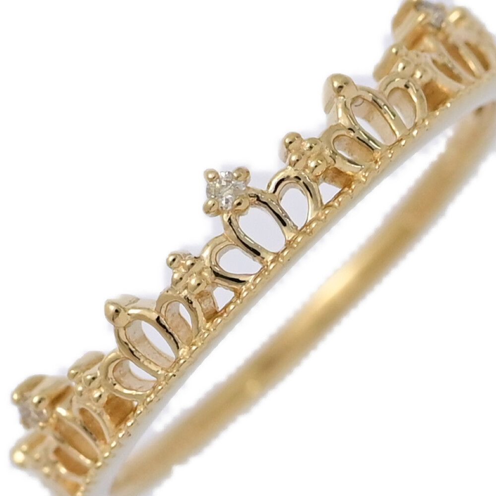 TOCCA トッカ クラウンモチーフ 王冠 3P･ダイヤモンド リング･指輪 K10YG 416-1.2g 0.01ct 11号 51 イエローゴールド ♀ S レディース 593566