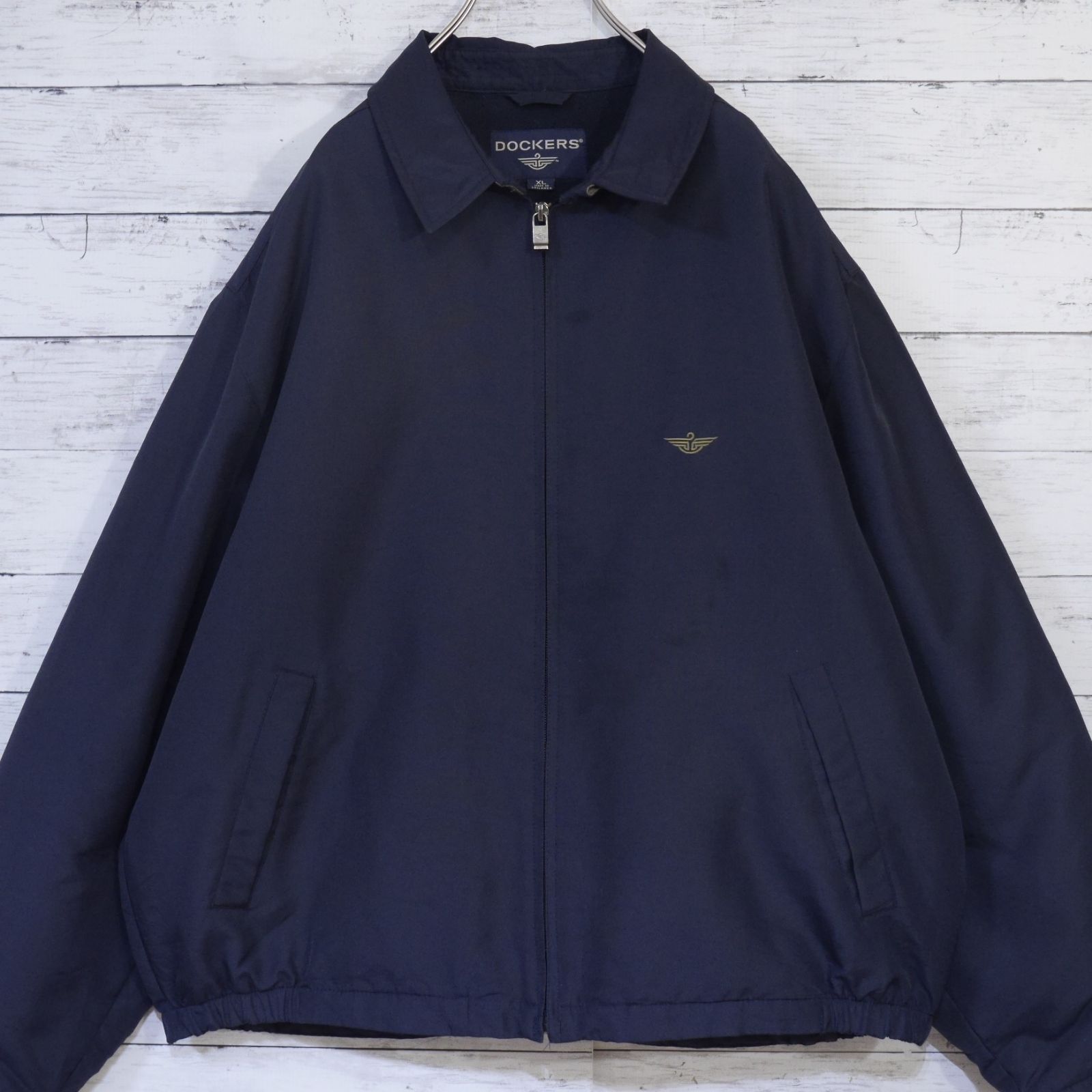 DOCKERS ドッカーズ 刺繍ロゴ チンスト ジップアップ フリースライナー 
