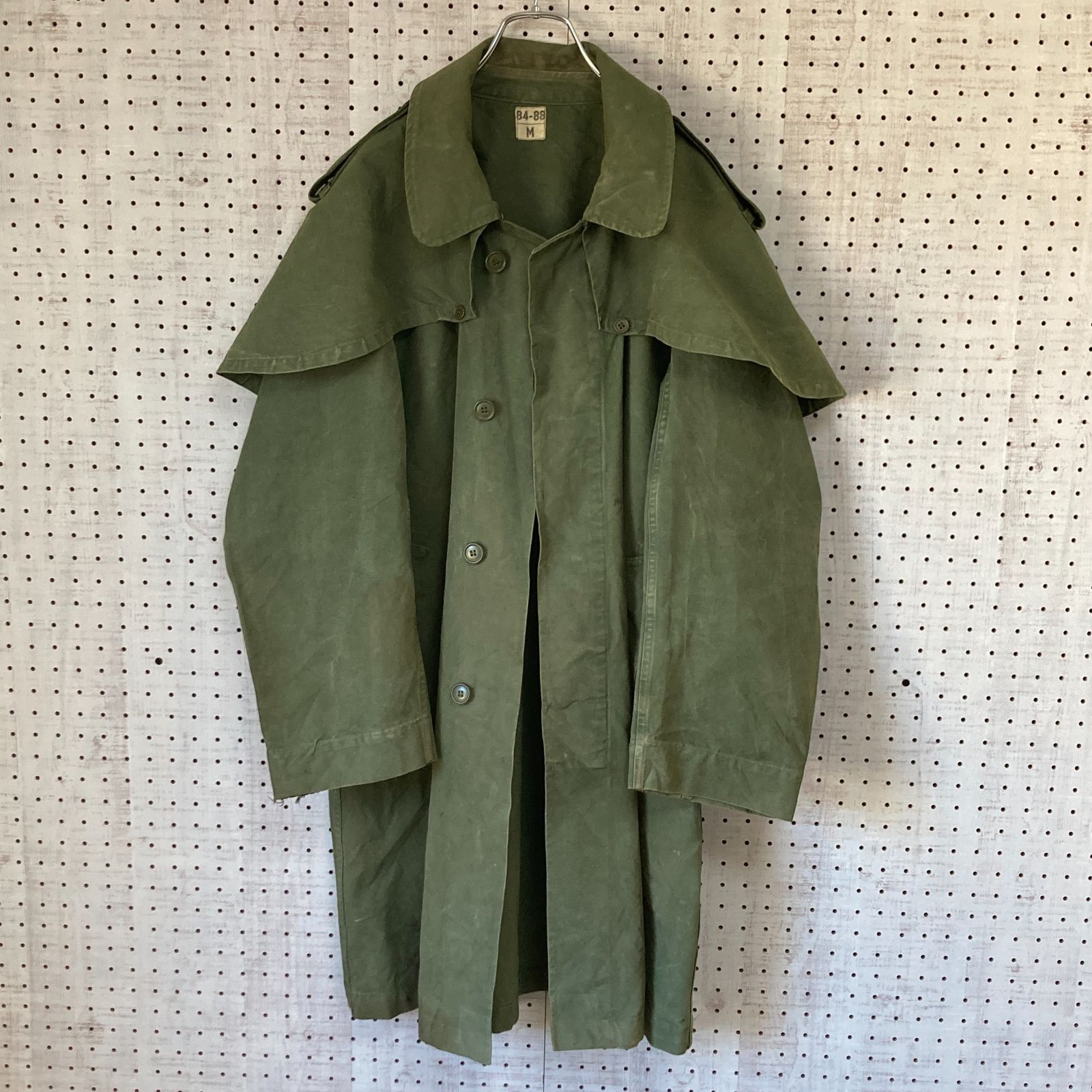 【稀少！訳有】フランス軍フロックコート レインコート　ユーロヴィンテージ【M6】 稀少！訳有】フランス軍フロックコート レインコート ユーロ
