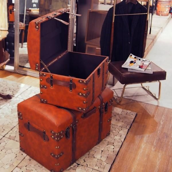 トランク 宝箱 箱 おしゃれ レトロ ヴィンテージ風 インテリア 【azm