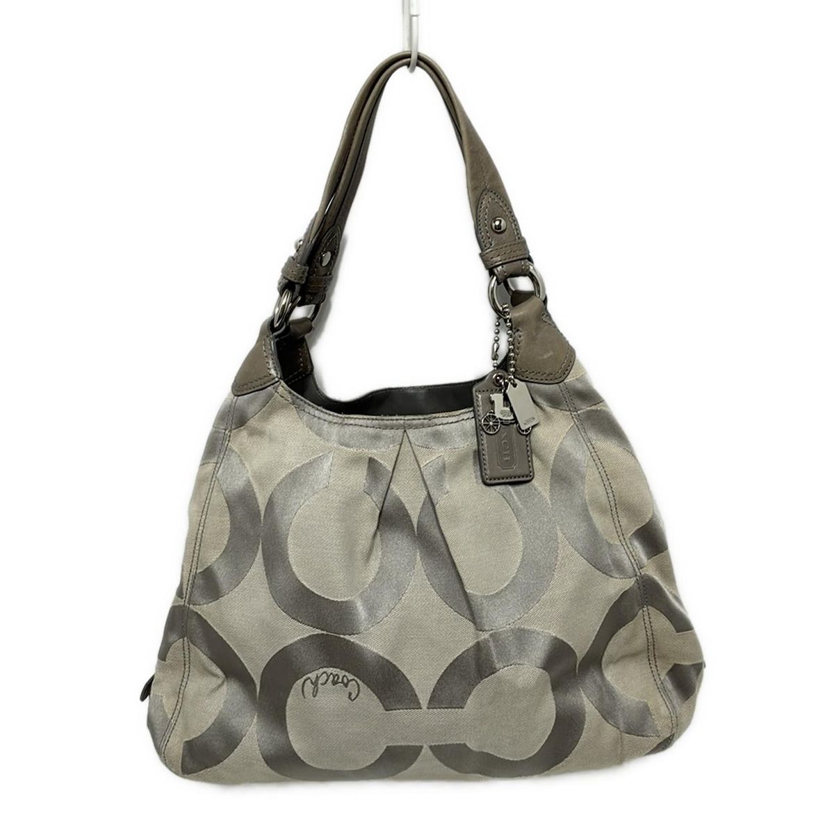 【美品】COACH ショルダーバッグ_オプアート/PVC/ORN/総柄 COACH - □新品□未使用□ COACH コーチ PVC×レザー フラワー 花