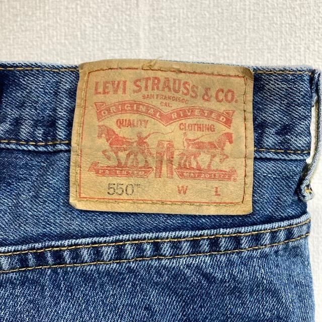 リーバイス550LEVI'Sデニムパンツw48大きいサイズバギーレザー