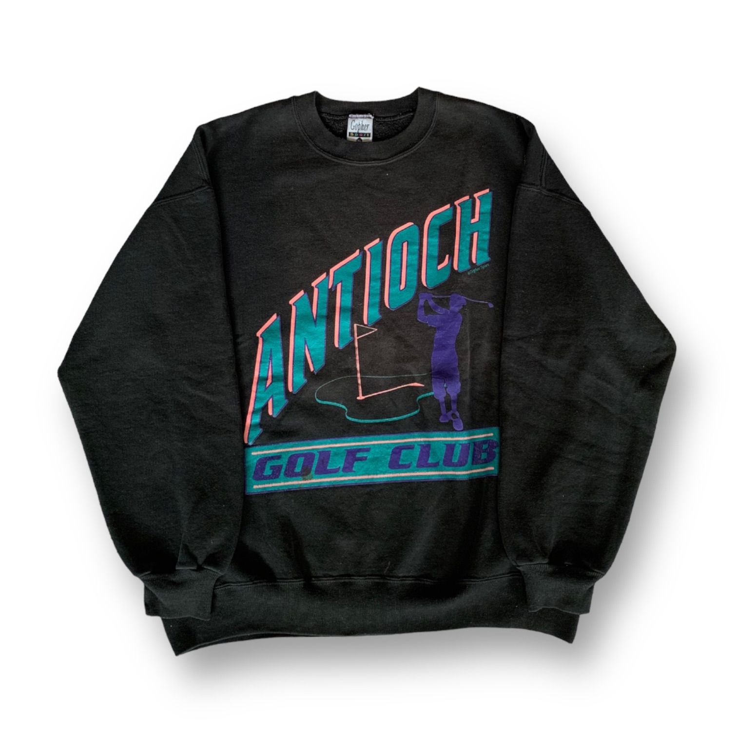 90s Gopher Sport “ANTIOCH GOLF CLUB” Crew Neck Sweat Shirt 古着