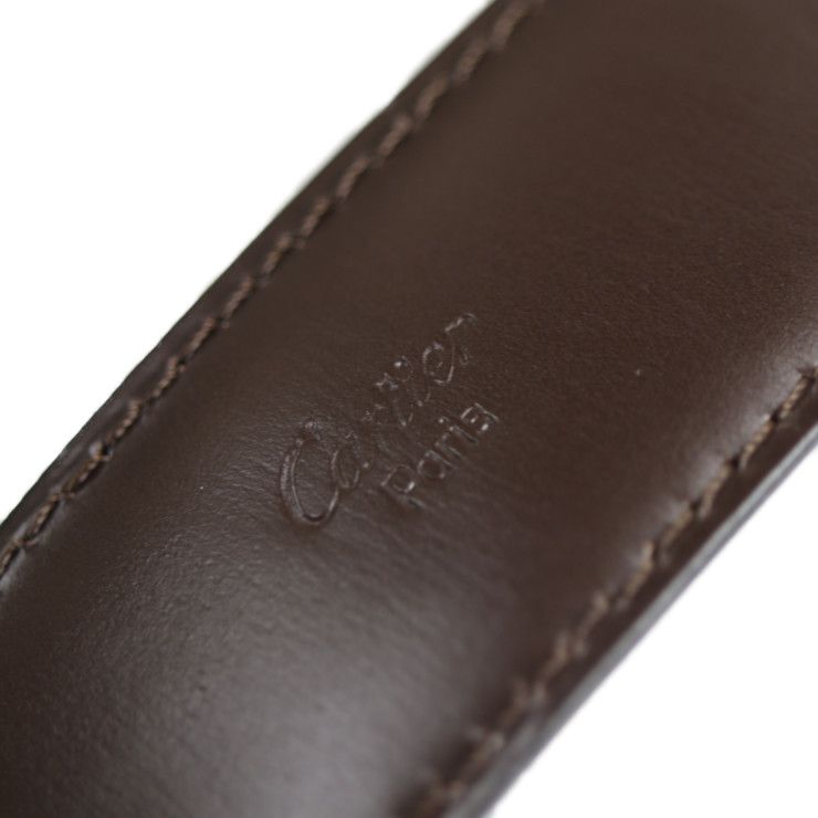 【美品】カルティエ　ベルト　バックル　エレファント　象　正規品☆ CARTIER カルティエ ベルト レザー ブラウン ブラック ゴールド