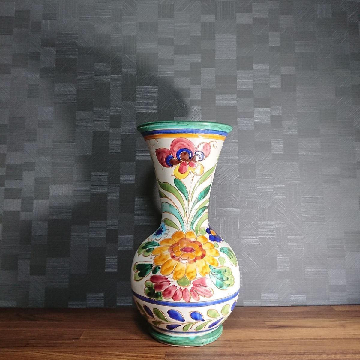 好評最新品イタリア陶器　花瓶　小壺　マヨリカ焼　Paoli 花瓶・フラワースタンド