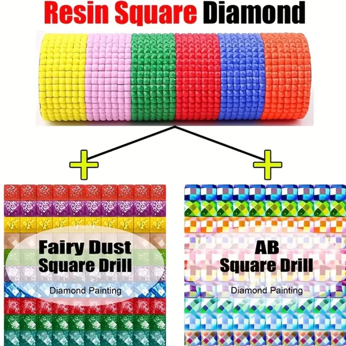 ダイヤモンドアートキット　まとめ売り5点　スクエア　フェアリーダスト　ABビーズ ダイヤモンドアート まとめ売り ダイヤモンドアートキット まとめ売り5