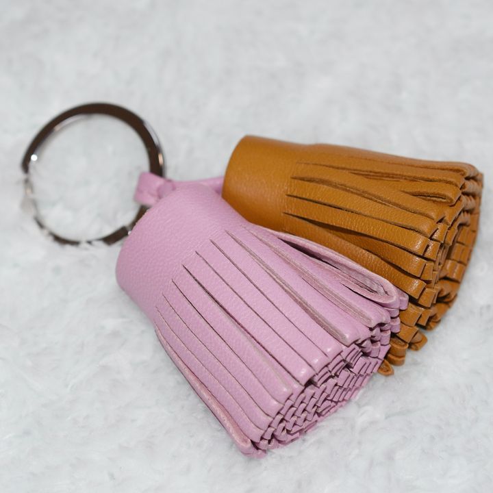 HERMES カルメン ウノドス チャーム キーリング レザー フリンジ