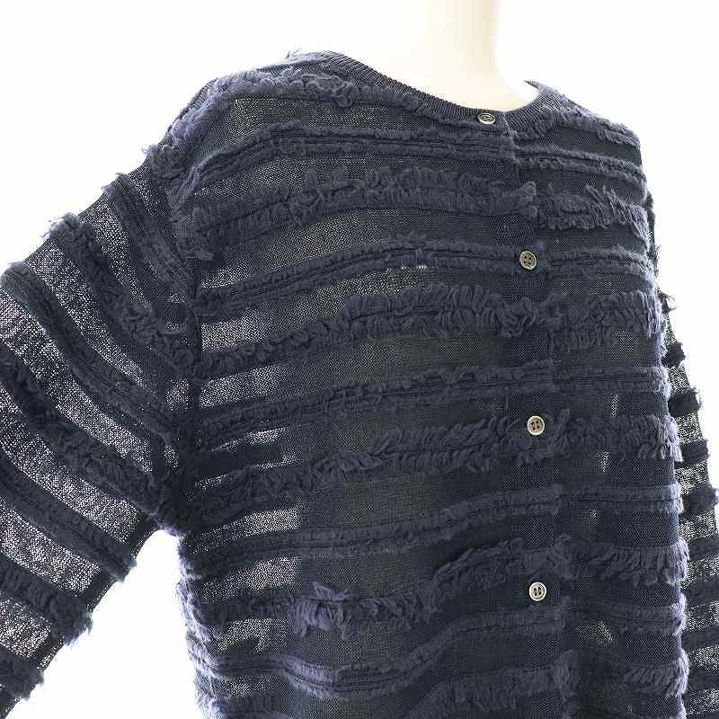 未使用品 アダワス ADAWAS FRINGE KNIT CARDIGAN カーディガン フリンジ F ネイビー /ES ■OS レディース アダワス ADAWAS FRINGE KNIT CARDIGAN カーディガン フリンジ F